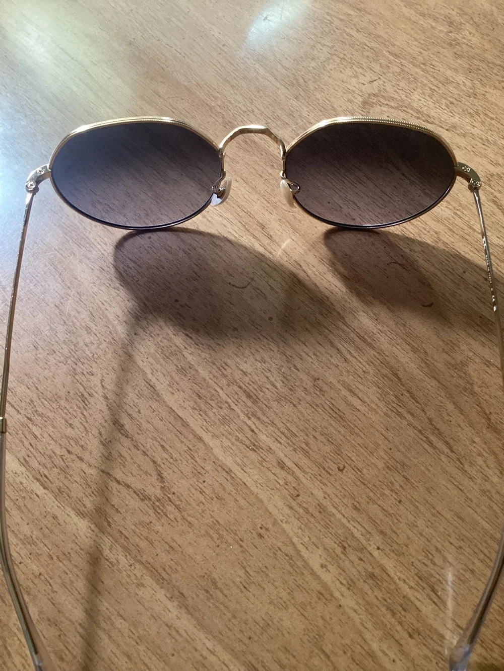 Ray-Ban Jack RB3565 Sunglasses Blue Gradient Lens Gold Frame Unisex Italy 55mm